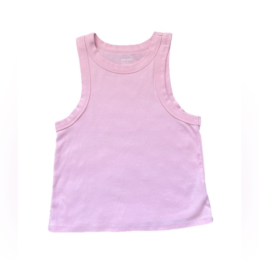 Old Navy Pink Cropped Sleeveless Cotton Tank Top Large (0750)